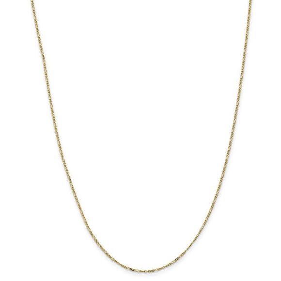 1.25mm 10k Yellow Gold Flat Figaro Chain Necklace, 18 Inch - Picture 3 of 8